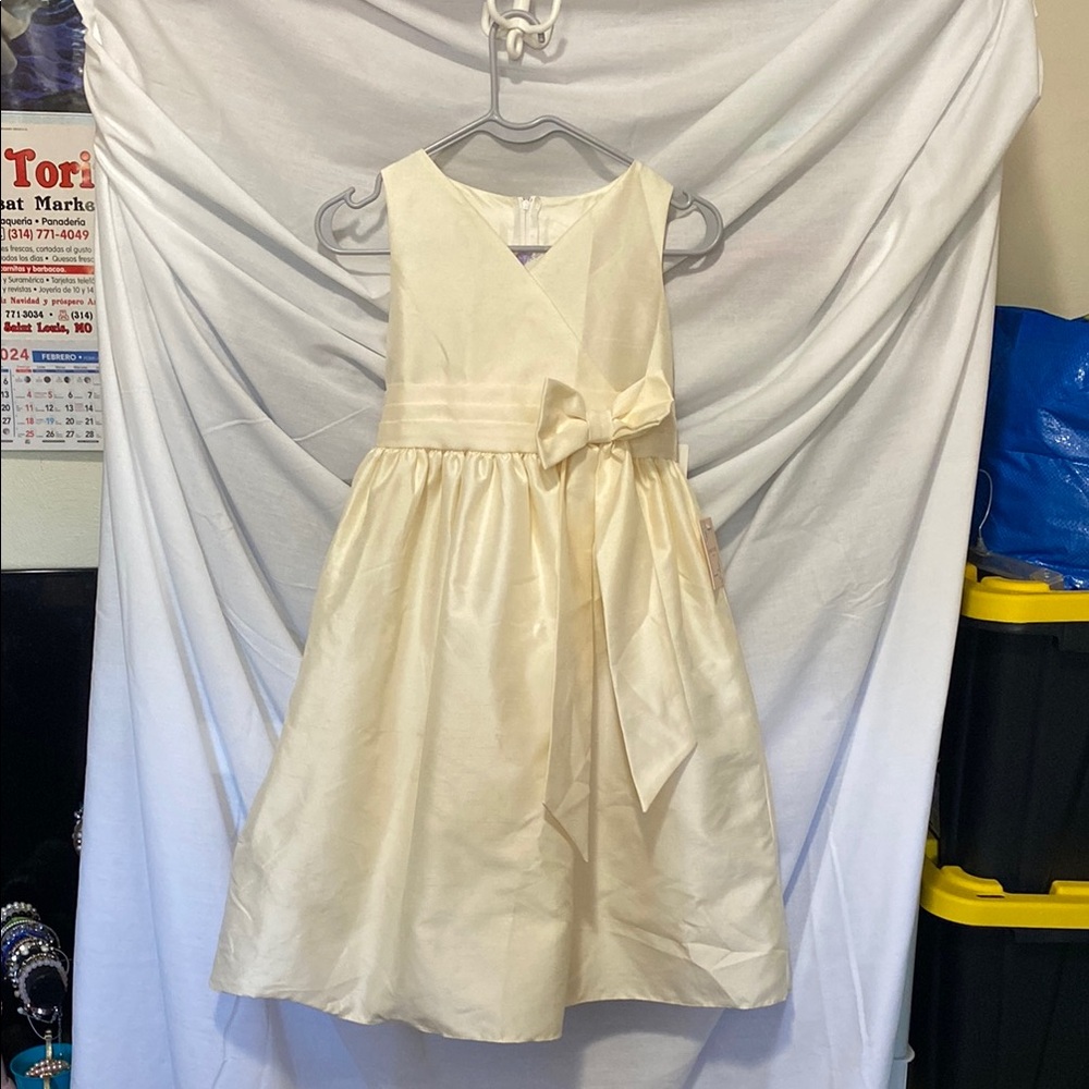 Cream A-Line Sleeveless Dress for Prom